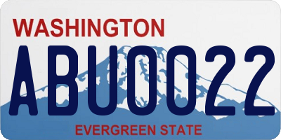 WA license plate ABU0022