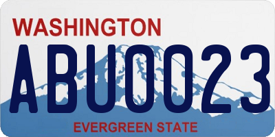 WA license plate ABU0023