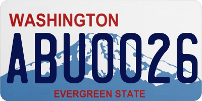 WA license plate ABU0026