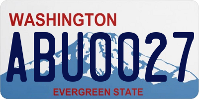 WA license plate ABU0027