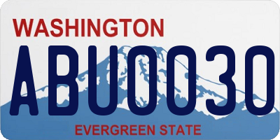 WA license plate ABU0030