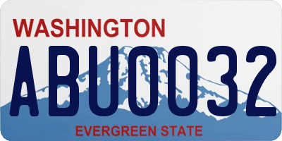 WA license plate ABU0032