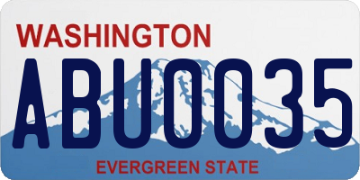 WA license plate ABU0035