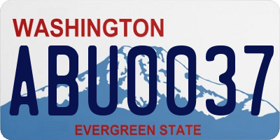 WA license plate ABU0037