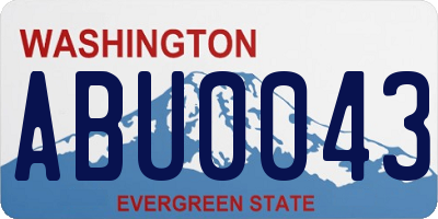 WA license plate ABU0043