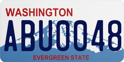 WA license plate ABU0048