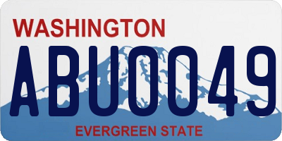 WA license plate ABU0049