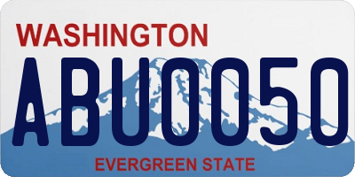 WA license plate ABU0050