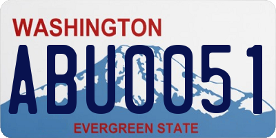 WA license plate ABU0051