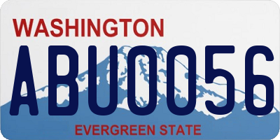 WA license plate ABU0056