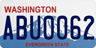 WA license plate ABU0062
