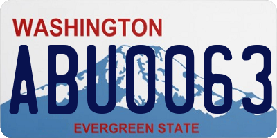 WA license plate ABU0063