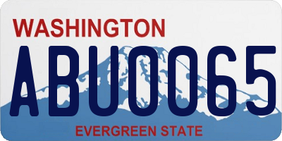 WA license plate ABU0065