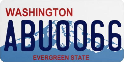 WA license plate ABU0066