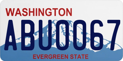 WA license plate ABU0067