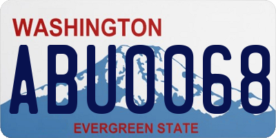 WA license plate ABU0068