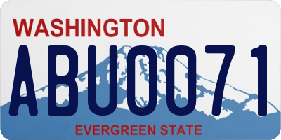 WA license plate ABU0071