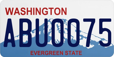 WA license plate ABU0075
