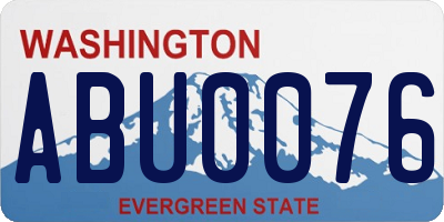 WA license plate ABU0076
