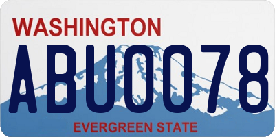 WA license plate ABU0078