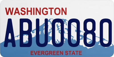 WA license plate ABU0080