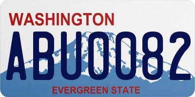WA license plate ABU0082