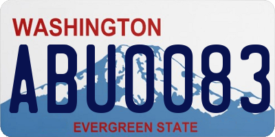 WA license plate ABU0083