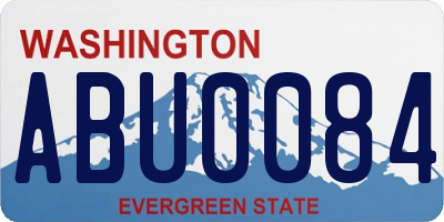 WA license plate ABU0084