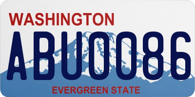 WA license plate ABU0086