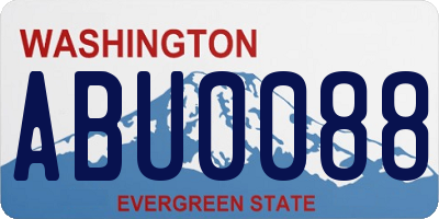 WA license plate ABU0088