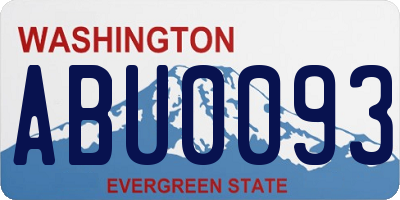 WA license plate ABU0093
