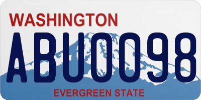 WA license plate ABU0098