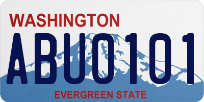 WA license plate ABU0101