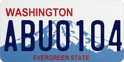 WA license plate ABU0104