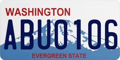 WA license plate ABU0106