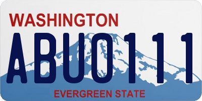 WA license plate ABU0111
