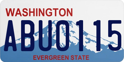WA license plate ABU0115