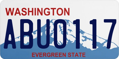 WA license plate ABU0117