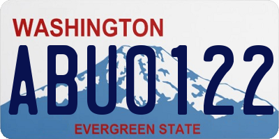 WA license plate ABU0122