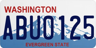 WA license plate ABU0125