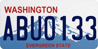 WA license plate ABU0133