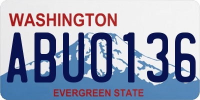 WA license plate ABU0136