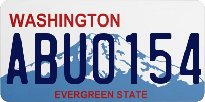 WA license plate ABU0154