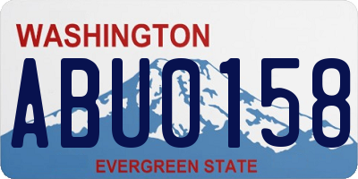 WA license plate ABU0158