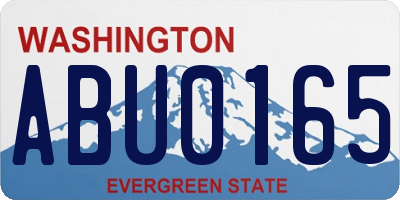 WA license plate ABU0165