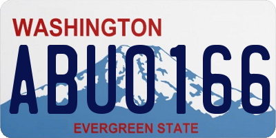 WA license plate ABU0166