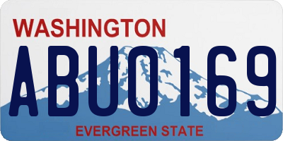 WA license plate ABU0169