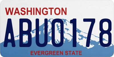 WA license plate ABU0178