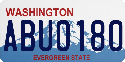 WA license plate ABU0180