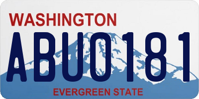 WA license plate ABU0181